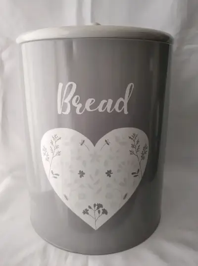 Panera metálica gris vintage decorativa - miniatura 2