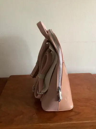 Mochila Lilás de cuero sintético rosado - miniatura 2