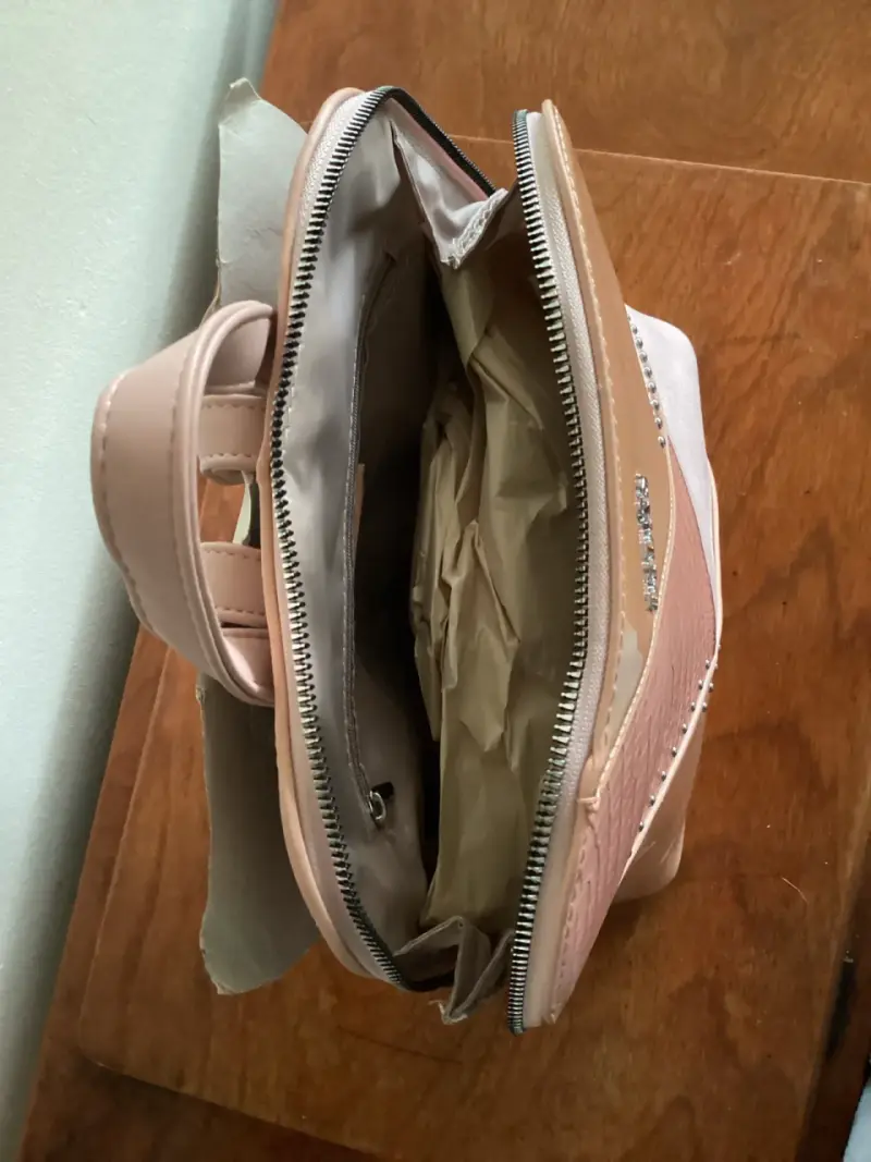 Mochila Lilás de cuero sintético rosado - 3