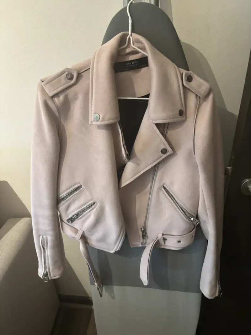 Chaqueta biker rosa Zara Basic - 1