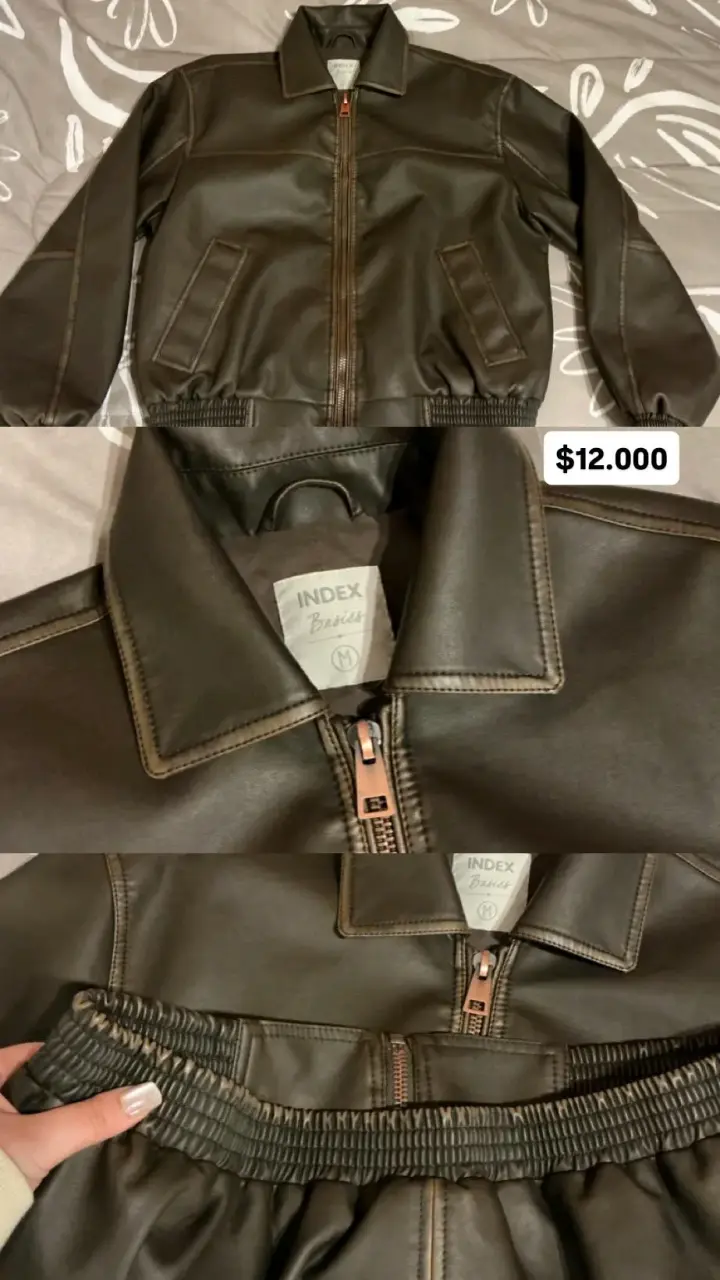 Chaqueta de cuero sintético Index Basics marrón