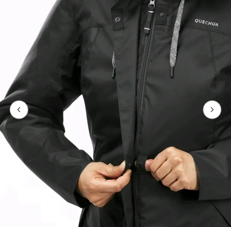 Chaqueta impermeable negra Quechua para mujer - 2