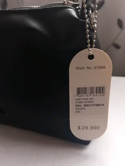 Cartera negra de cuero elegante - miniatura 2