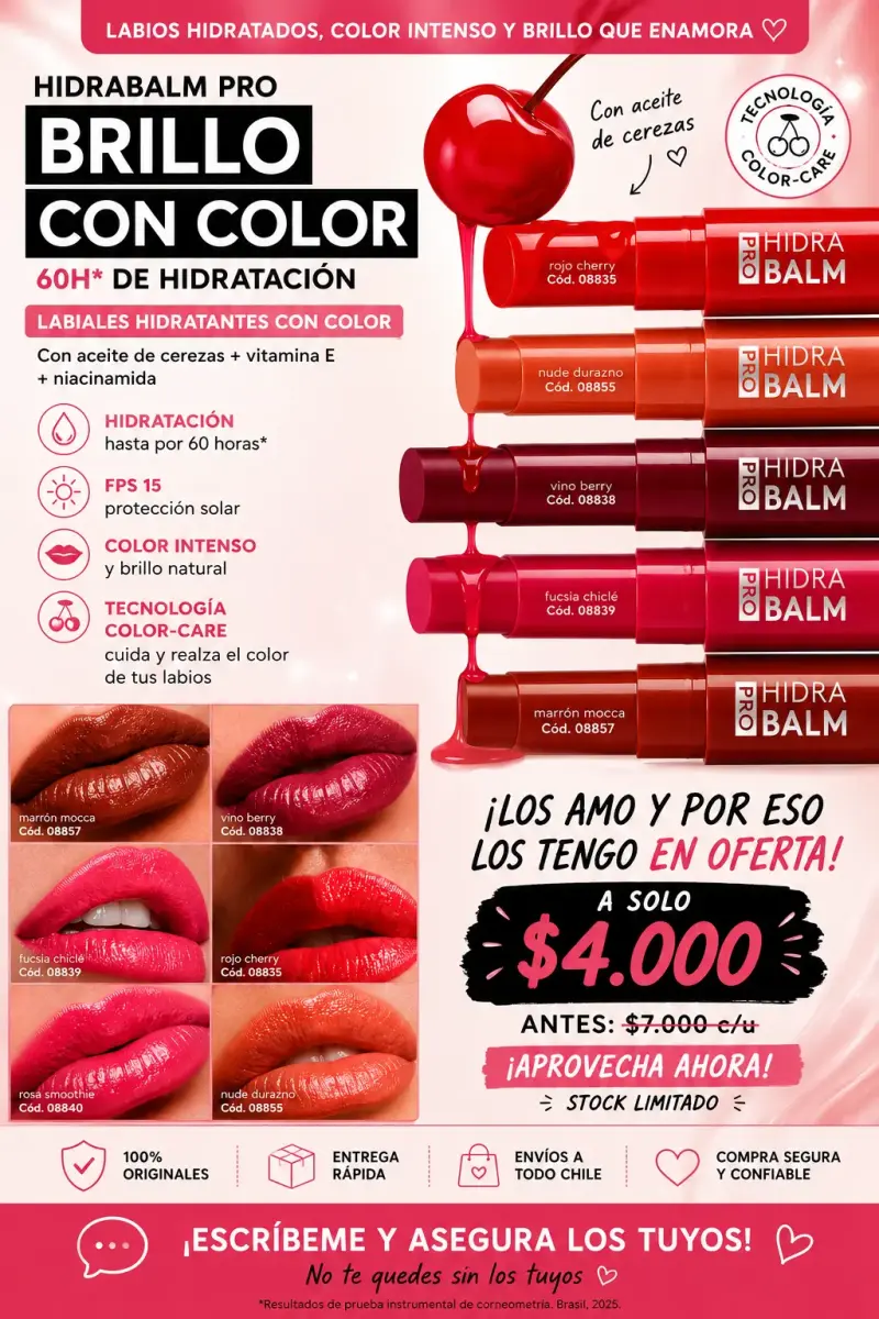 Labial Hidratante HidraBalm Pro con Color