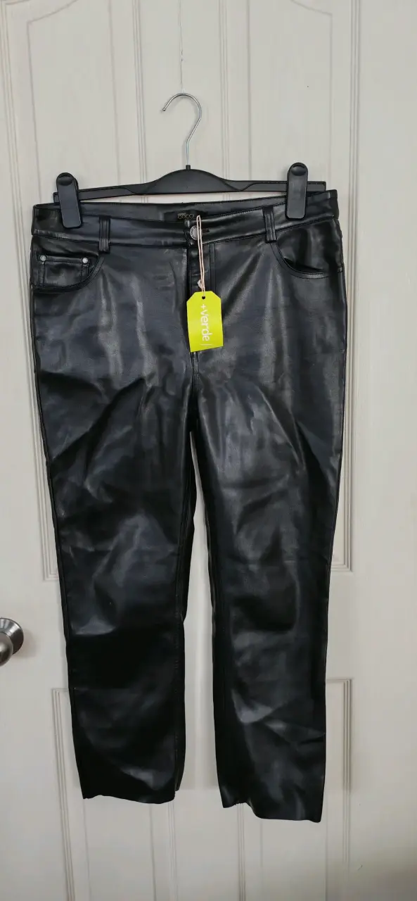 Pantalones de cuero negro Cocci para mujer - 1