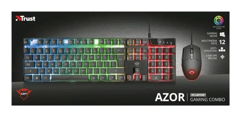Combo gaming Trust Azor teclado y mouse RGB