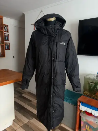 Parka de pluma largo Ice Wear negro con capucha - miniatura 1