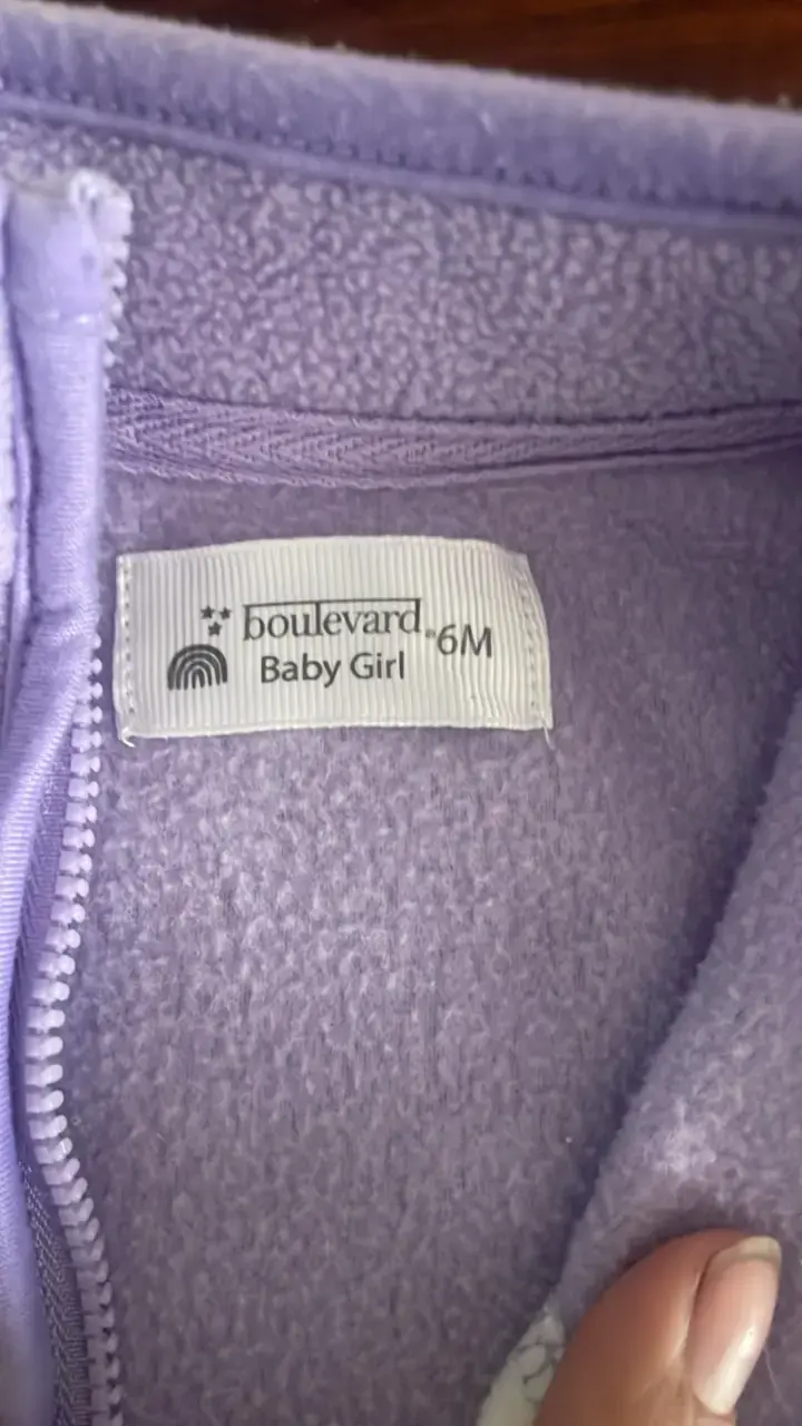 Chaqueta polar infantil bicolor lila y blanca - 3