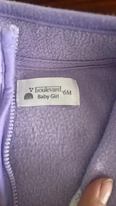 Chaqueta polar infantil bicolor lila y blanca - miniatura 3