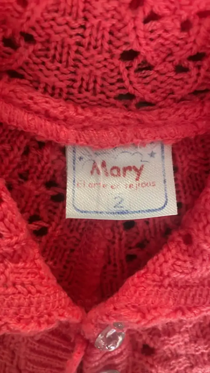 Chaqueta de punto rosa para niña - 2