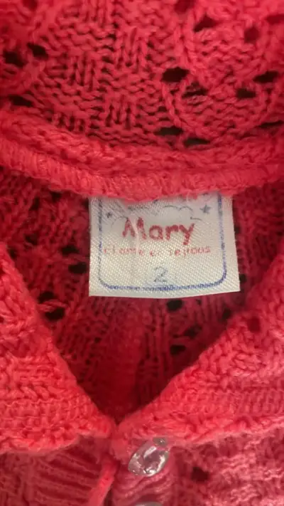 Chaqueta de punto rosa para niña - miniatura 2