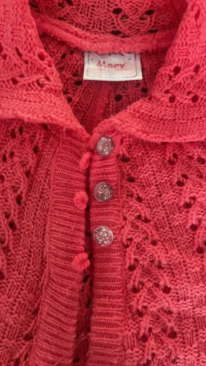 Chaqueta de punto rosa para niña - 3