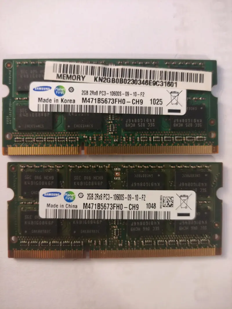 Memoria RAM Samsung 2GB PC3-10600S
