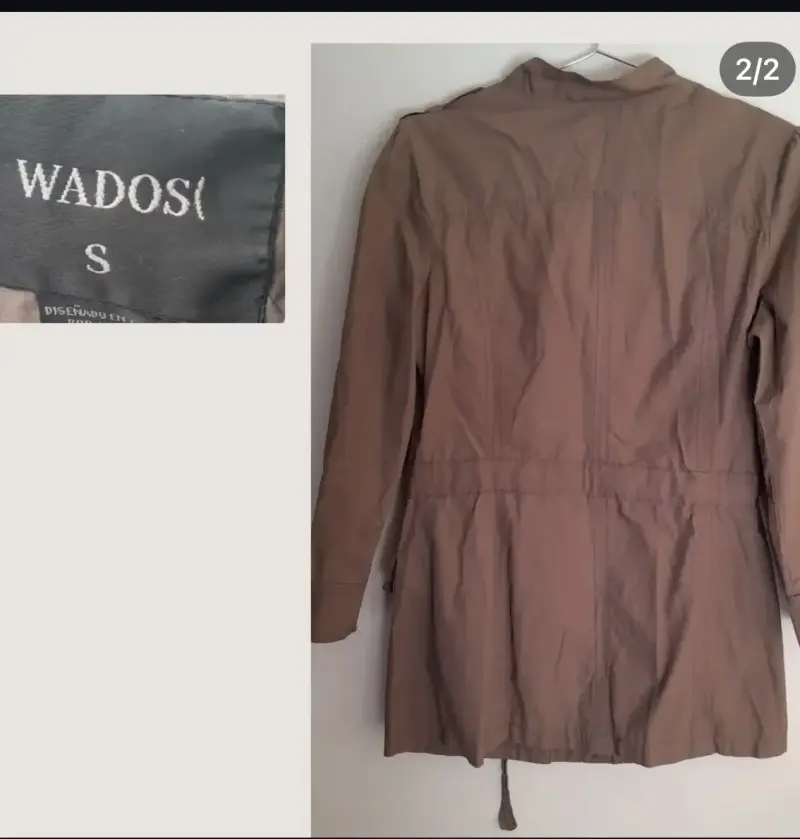 Chaqueta marrón de algodón con bolsillos - 2