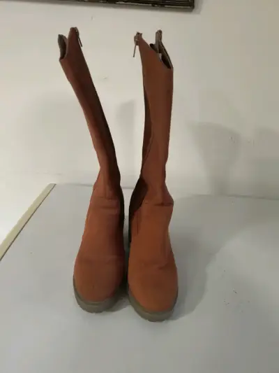 Botas de cuero Reno  marrón con tacón alto - miniatura 2