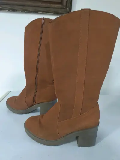 Botas de cuero Reno  marrón con tacón alto - miniatura 4