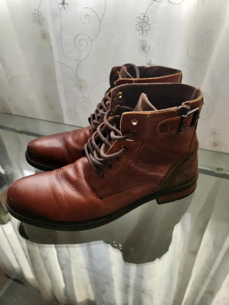 Botas de cuero marrón para hombre - 2