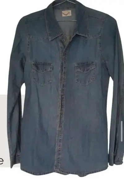 Camisa de mezclilla azul mujer - miniatura 1