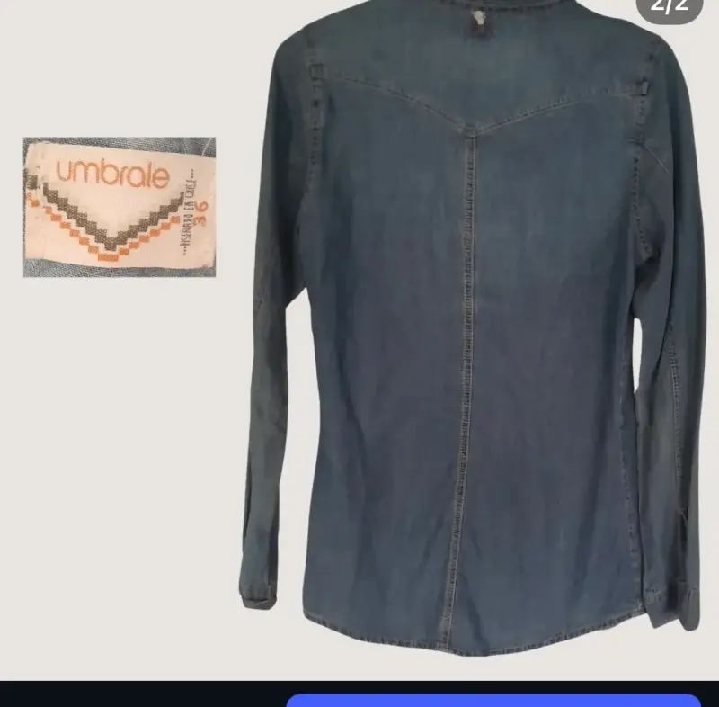 Camisa de mezclilla azul mujer - 2