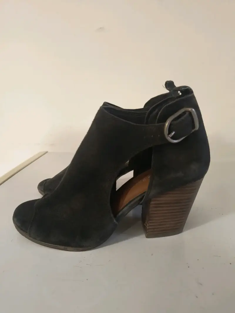 Botines de cuero gamuza con tacón alto - 3