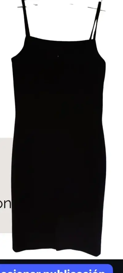 Vestido negro ajustado de tirantes - miniatura 1