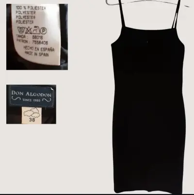 Vestido negro ajustado de tirantes - miniatura 2