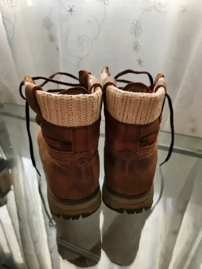 Botas de cuero marrón para hombre - miniatura 3