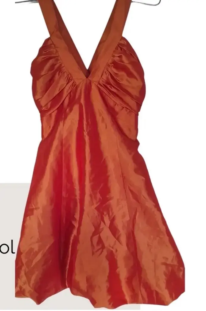 Vestido corto naranjo brillante - 1