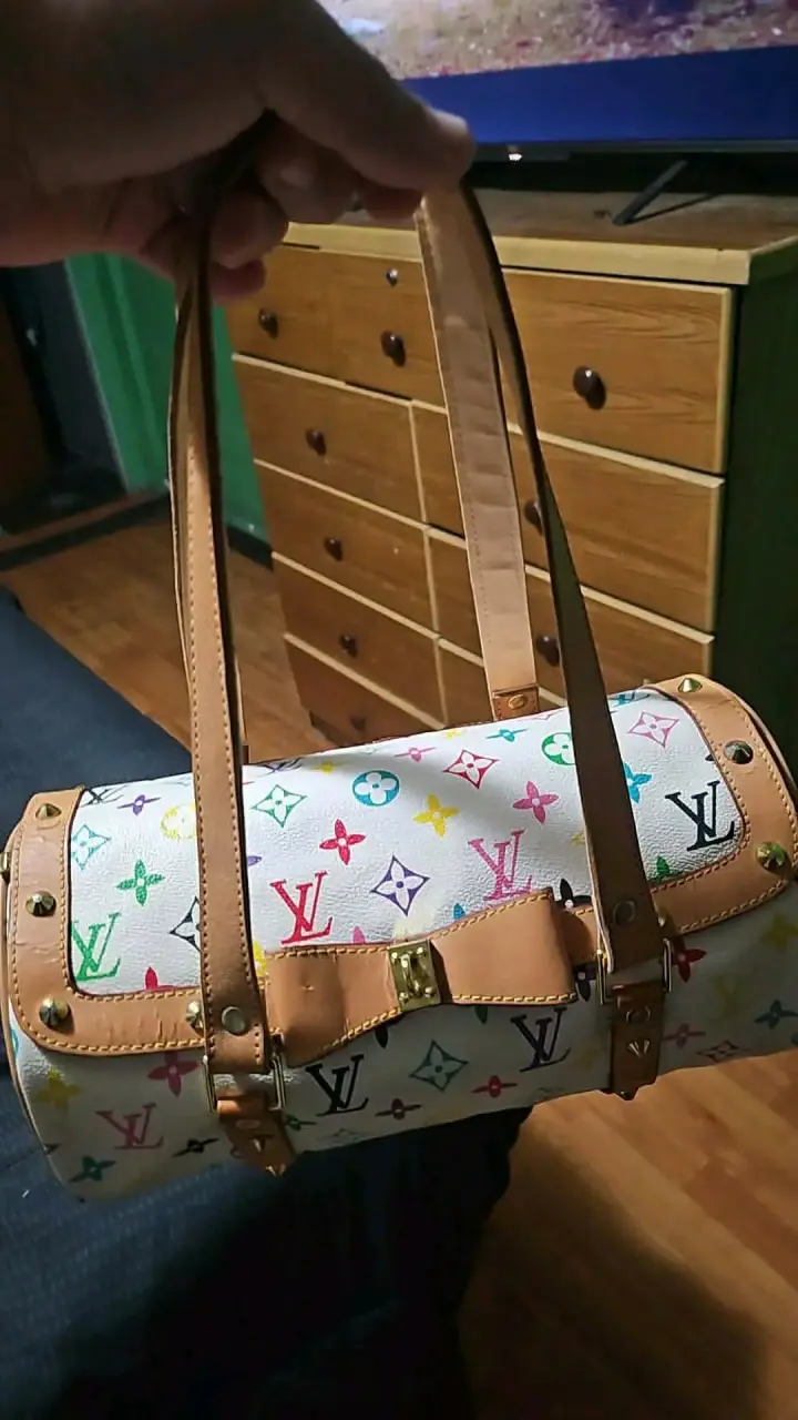 Bolso de mano multicolor con monograma - 1