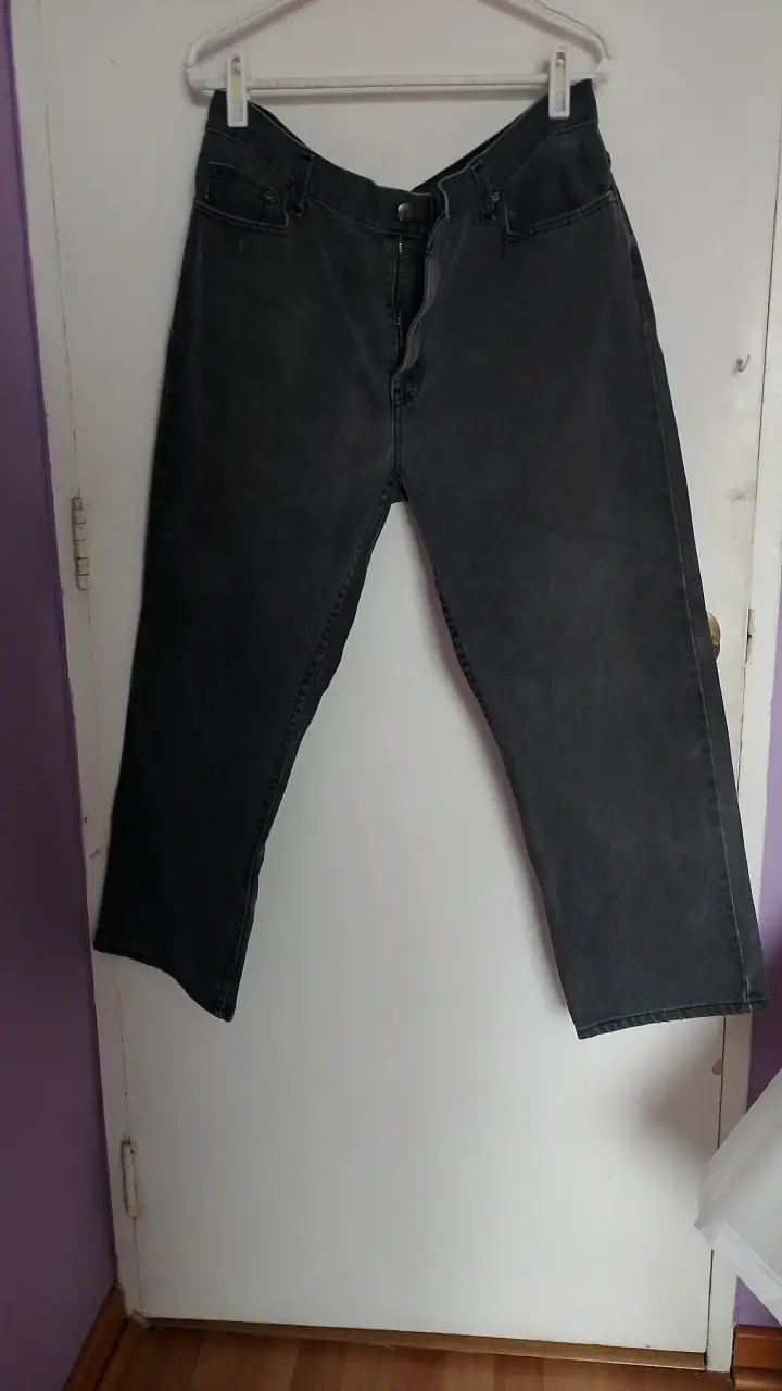 Jeans negros de mezclilla para hombre - 2