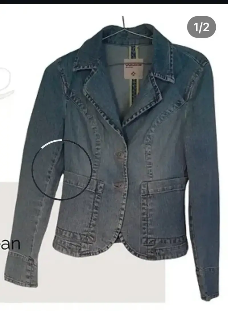 Chaqueta de mezclilla azul para mujer - 1