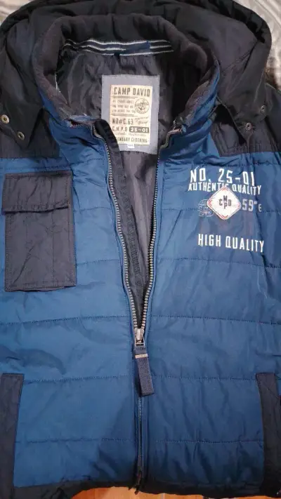 Chaqueta Camp David azul con capucha - miniatura 1