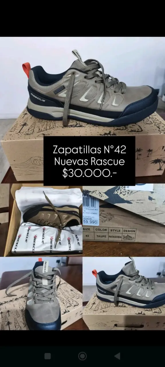 Zapatillas Rascue N°42 nuevas color taupe - 1