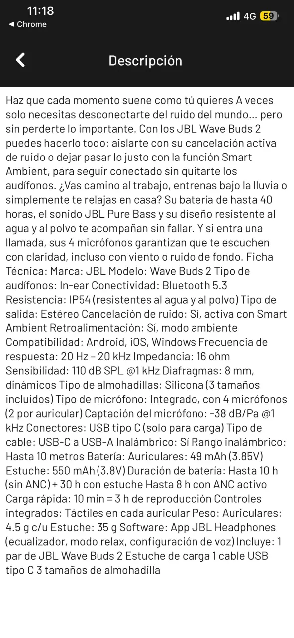 Audífonos JBL Wave Buds 2 con cancelación de ruido - 3