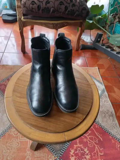 Botines de cuero negro para hombre - miniatura 2