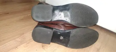 Botas largas de eco cuero marrón para mujer - miniatura 4
