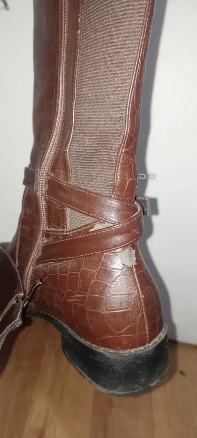 Botas largas de eco cuero marrón para mujer - miniatura 5