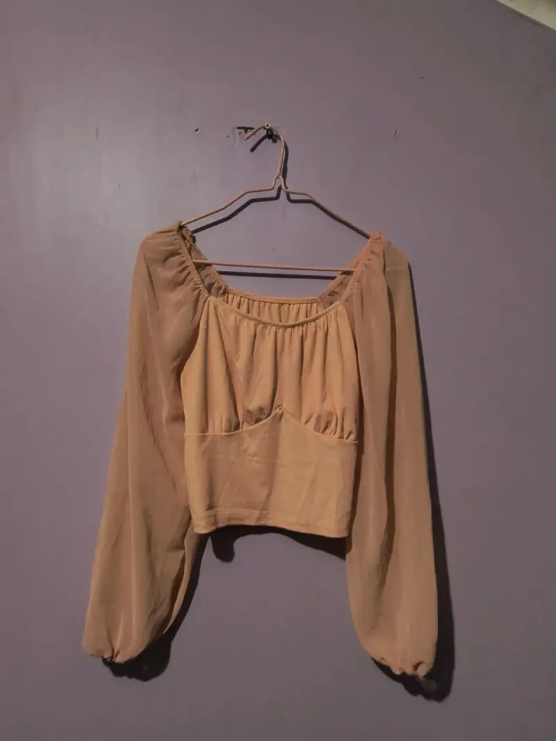 Blusa manga larga color salmón - 1