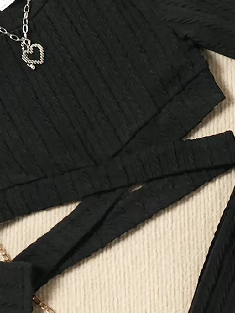 Conjunto para niña con top cruzado - 4