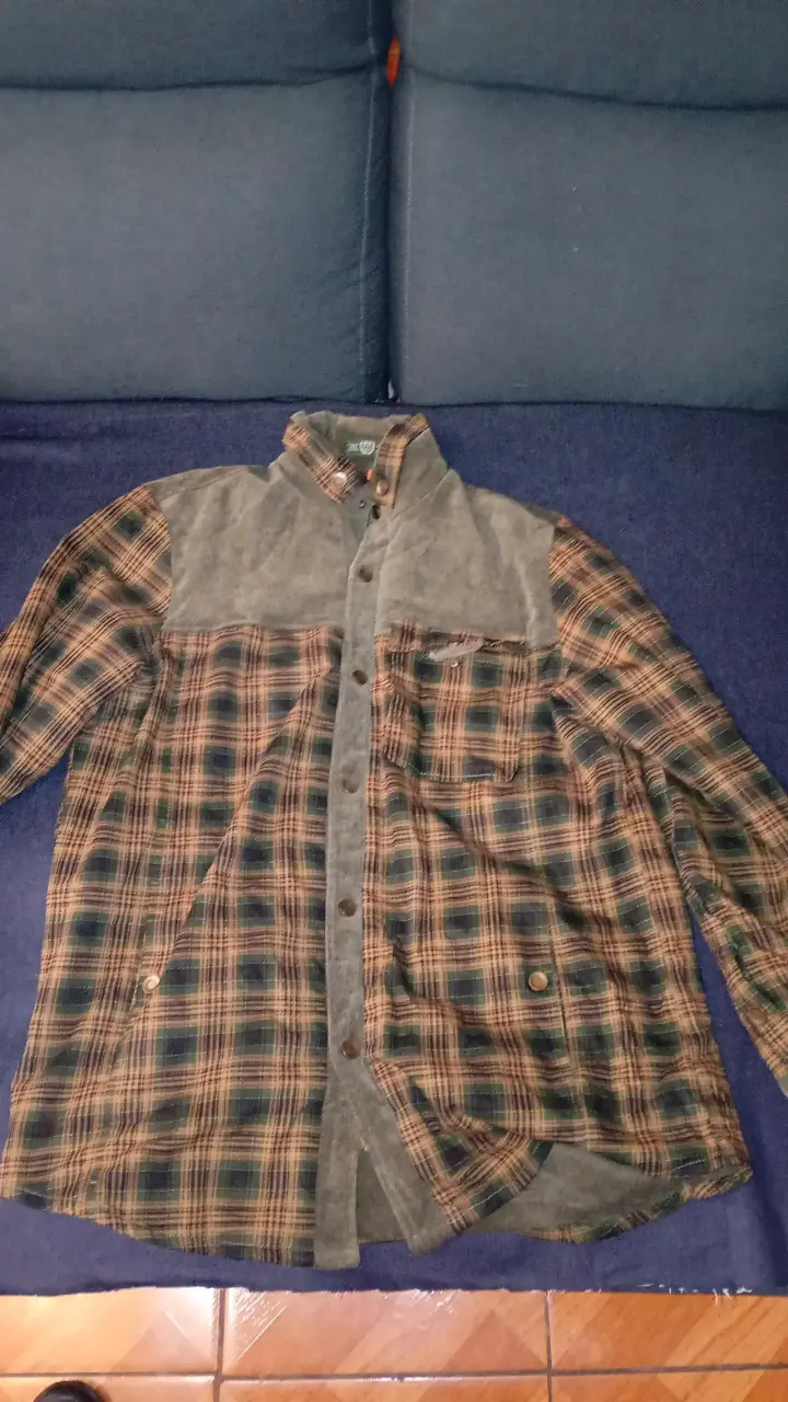 Chaqueta de pana verde con forro a cuadros - 3