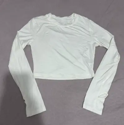 Polera blanca manga larga para mujer - miniatura 1