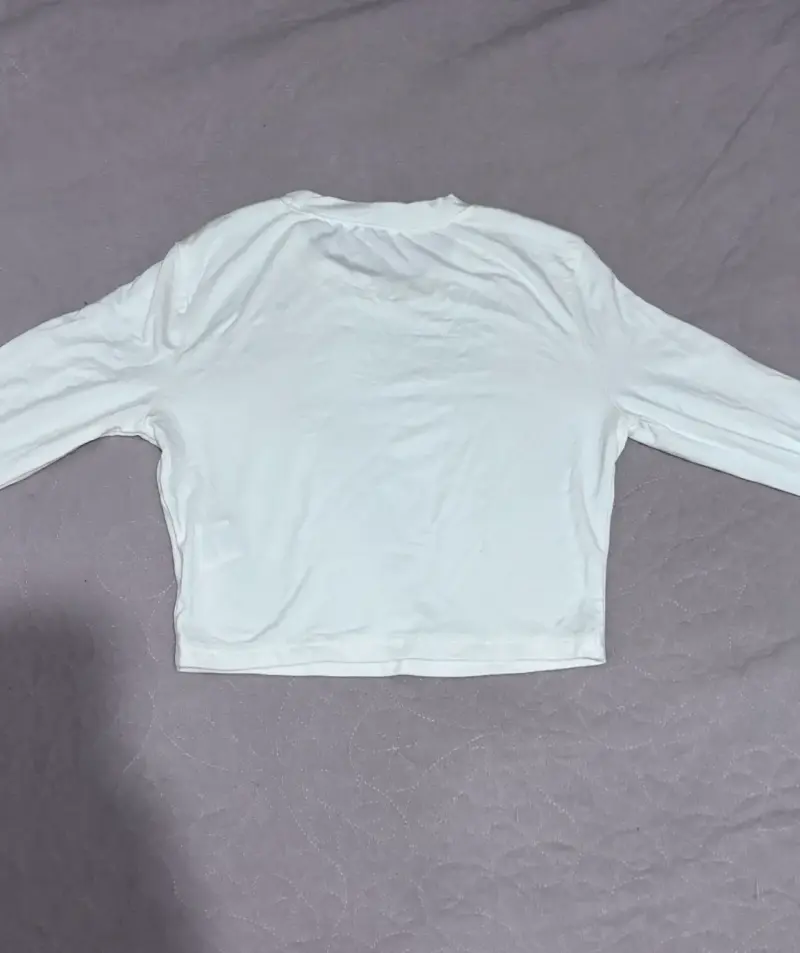 Polera blanca manga larga para mujer - 2