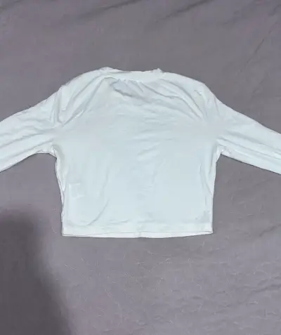 Polera blanca manga larga para mujer - miniatura 2