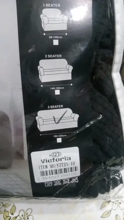 Funda elástica para sofá negro - miniatura 2