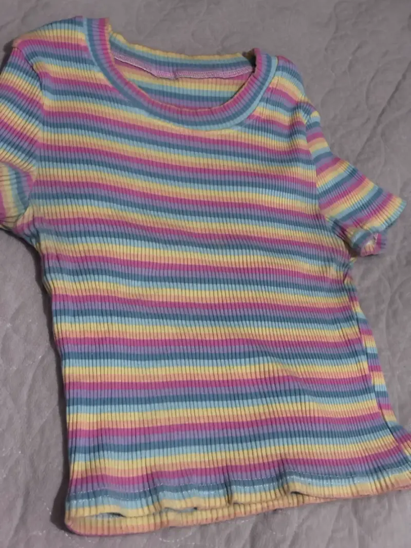 Polera a rayas multicolor para mujer - 1