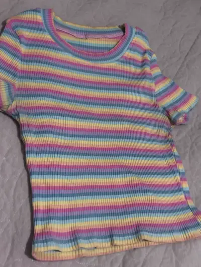 Polera a rayas multicolor para mujer - miniatura 1