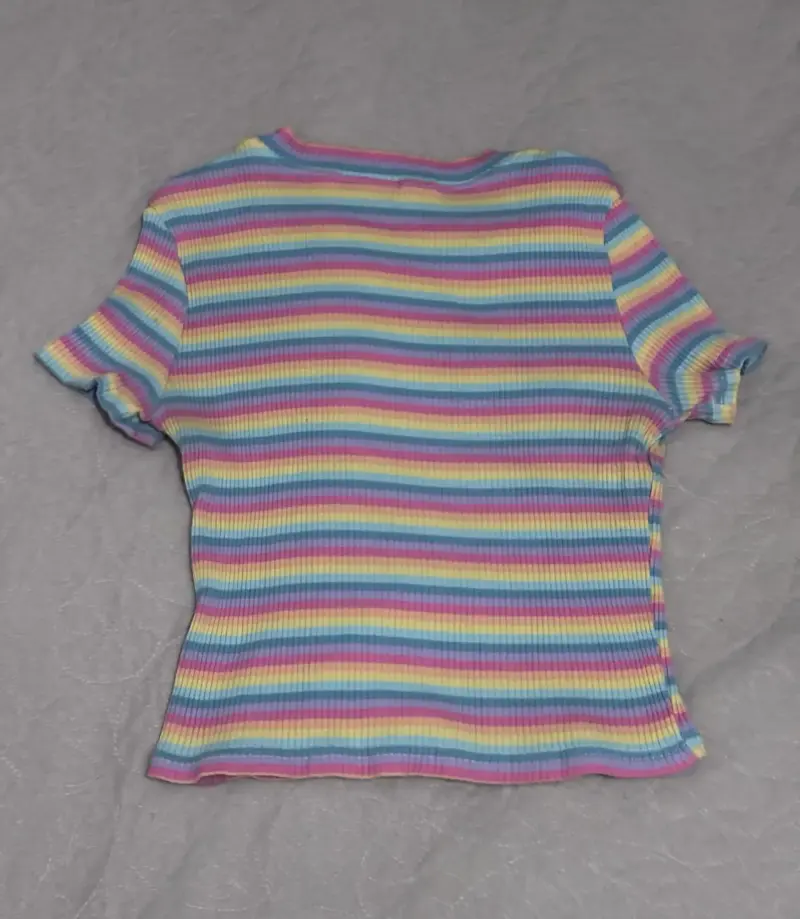 Polera a rayas multicolor para mujer - 3