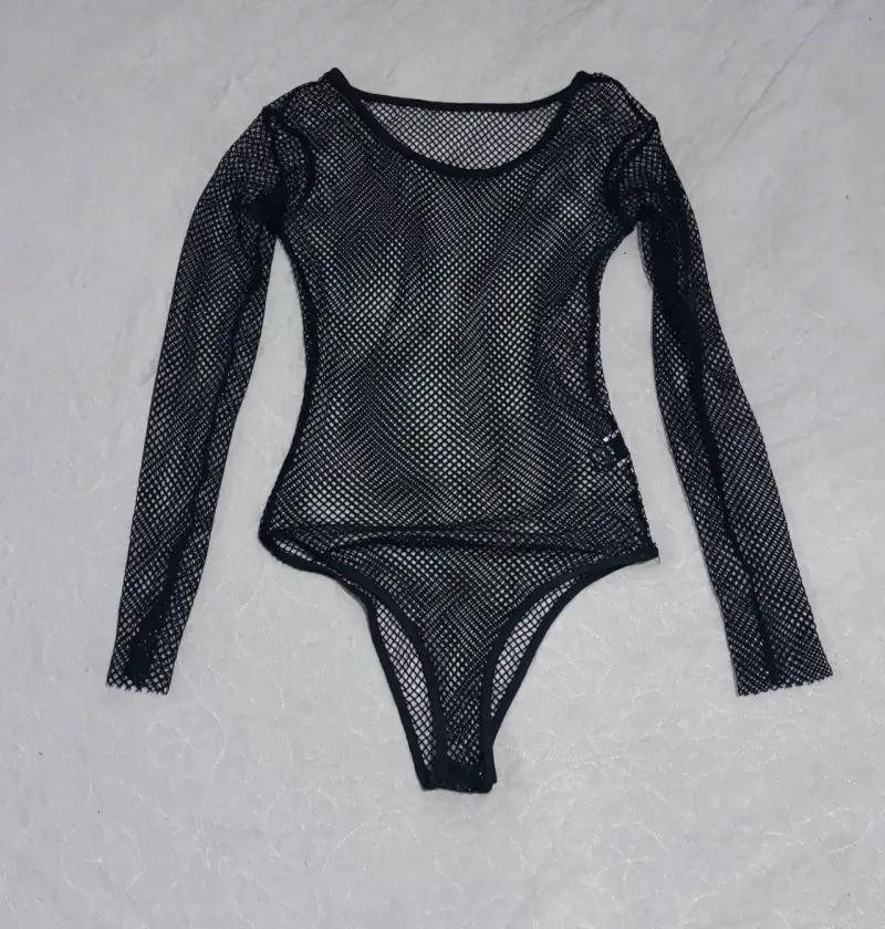 Body de malla negro transparente - 2