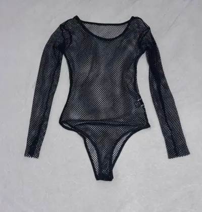 Body de malla negro transparente - miniatura 2