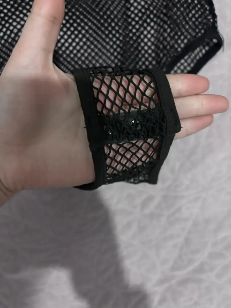 Body de malla negro transparente - 3